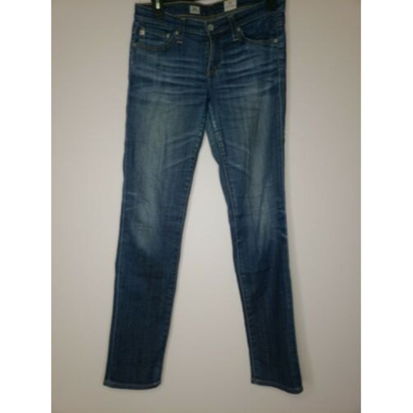 AG Adriano Goldschmied Stilt Cigarette Jean Sz 26 Med Wash Distressed USA made - Picture 1 of 12